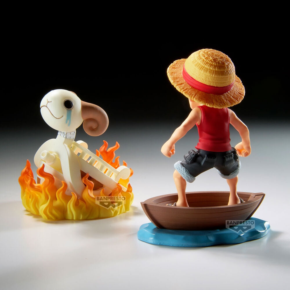 One Piece Luffy & Going Merry Figur, 8 cm samlarobjekt