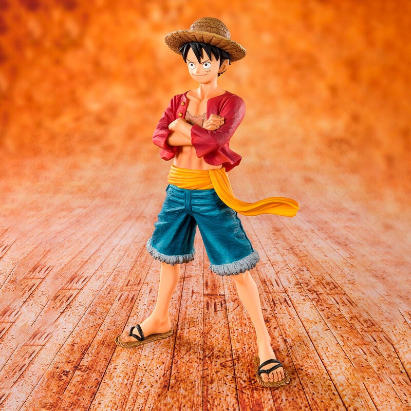One Piece Monkey D. Luffy halmhattfigur, 14 cm samlarobjekt