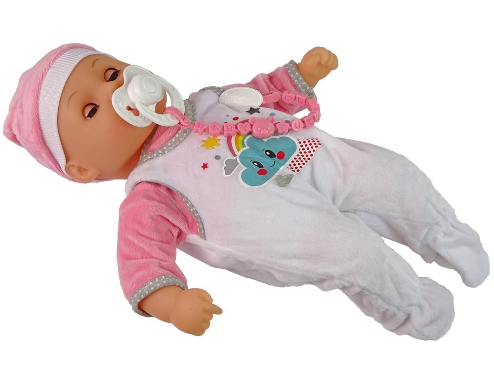 Pink Cloud Baby Doll Set: Ljud, Napp, Haklapp & Pyjamas