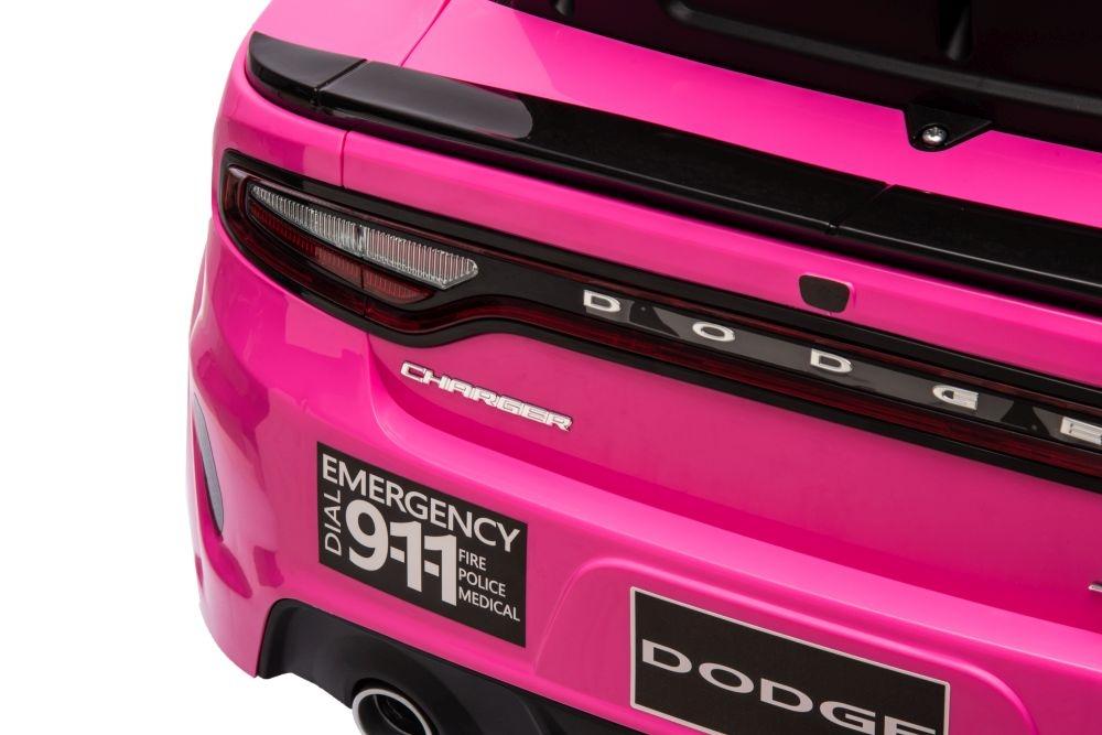 Pink Dodge Charger Police Battery Car - 107,5cm x 56,5cm