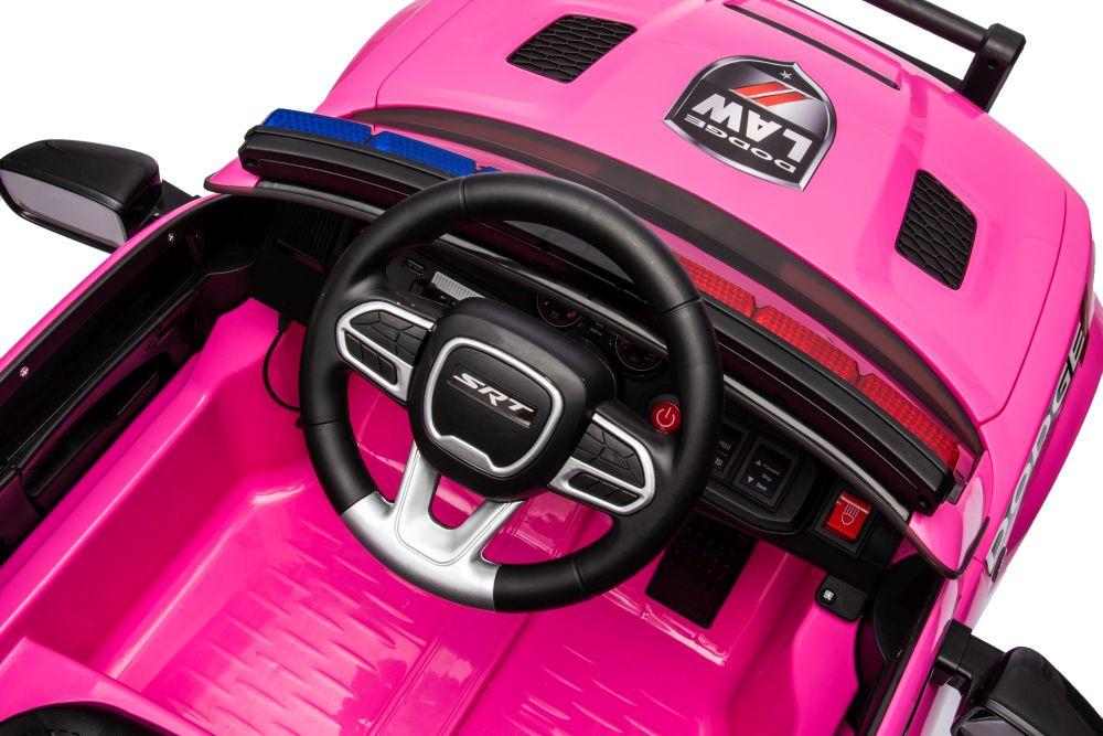 Pink Dodge Charger Police Battery Car - 107,5cm x 56,5cm