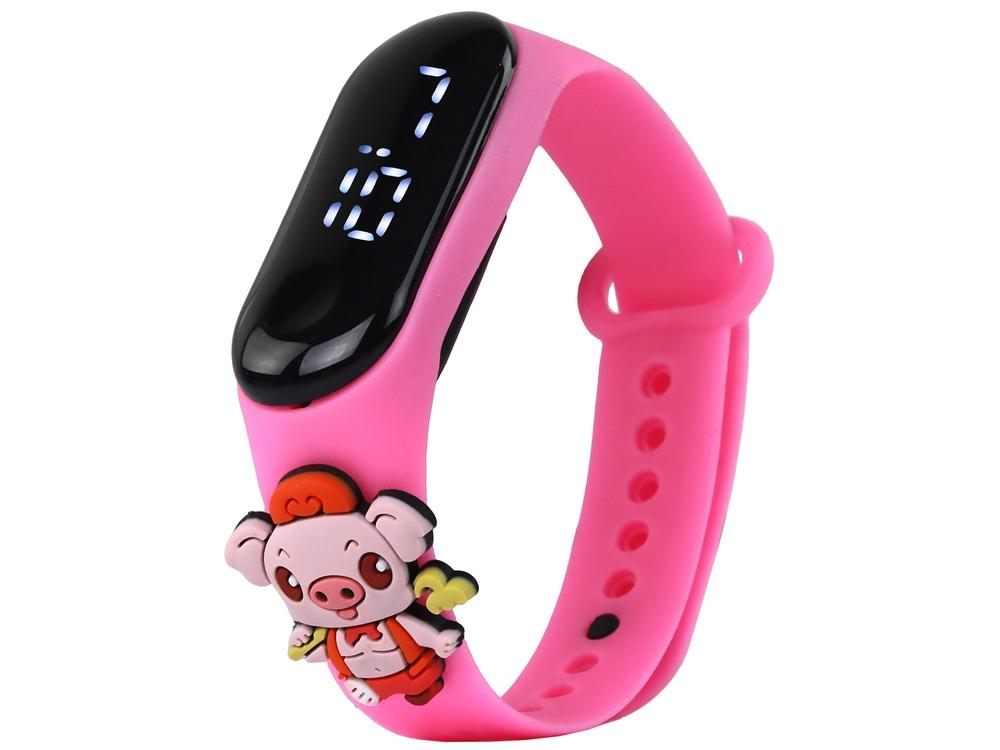 Pink Piggy Touch Screen Watch för barn med justerbart band