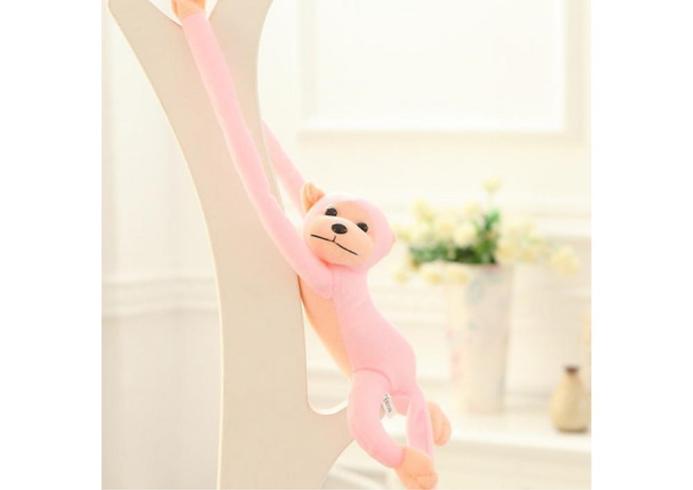 Pink Plush Monkey Maskot med lyd, 80 cm