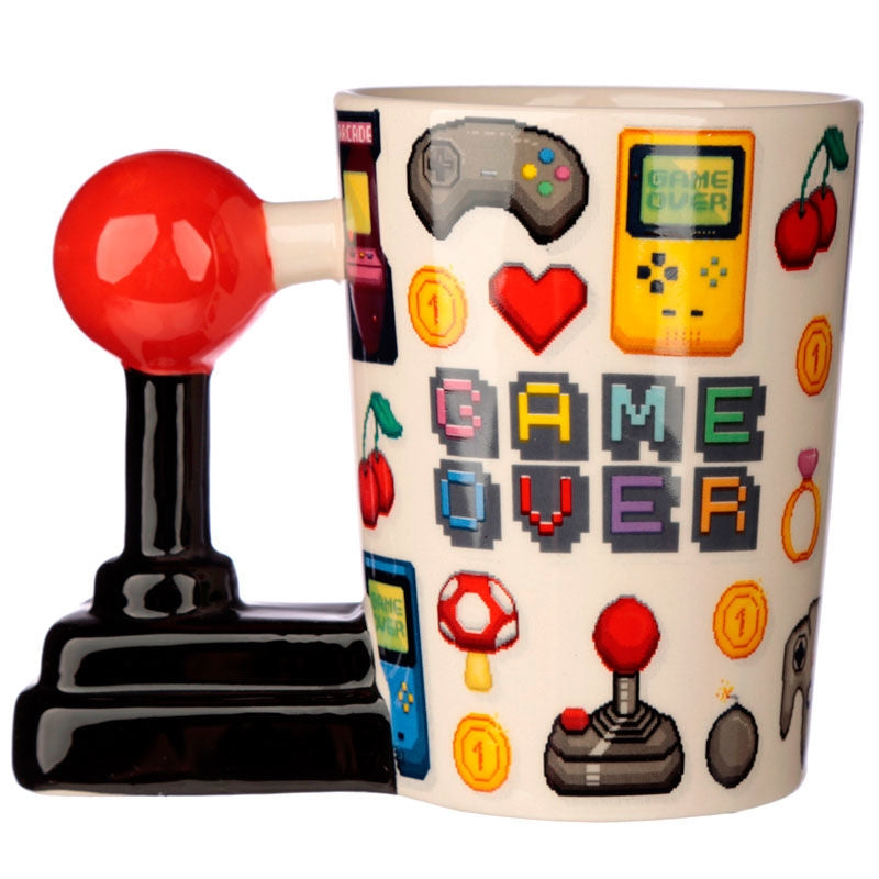 Pixel Handle Mug för spel, Joystick Design, 11 oz