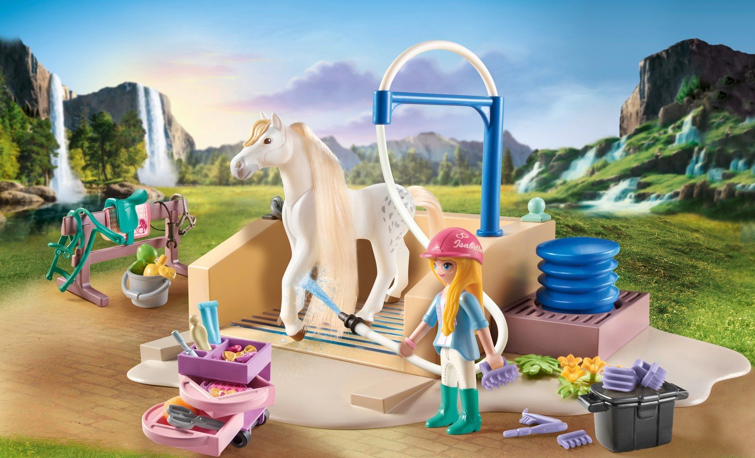 Playmobil World Of Horses tvättstation med Isabella och lejoninnan 71354