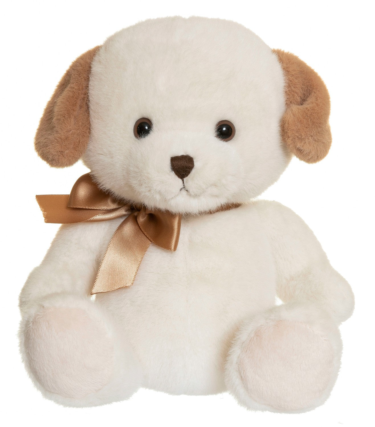 Plyschhundleksak, mjuk vit päls, 21 cm, maskintvättbar