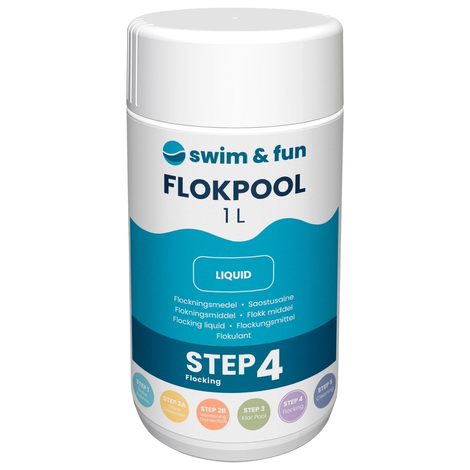 Poolflockningsvätska, 1L - Rensar grumligt vatten
