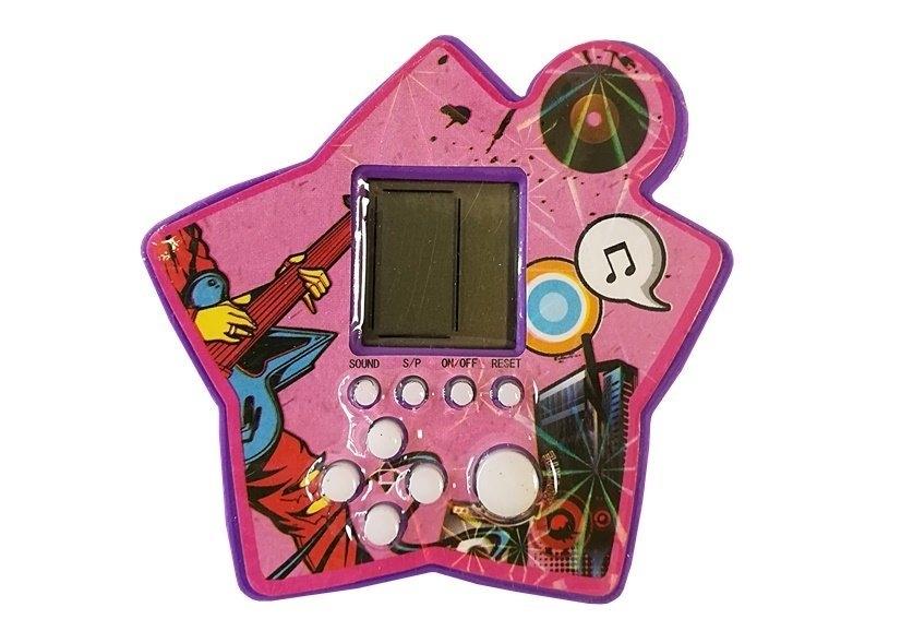 Portable Purple Brick Game: Electronic Tetris Fun Star