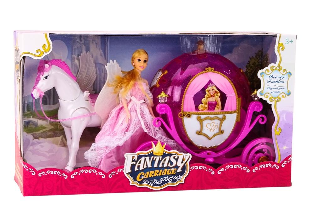 Princess Carriage Set: Pink Pegasus, Doll & Royal Ride