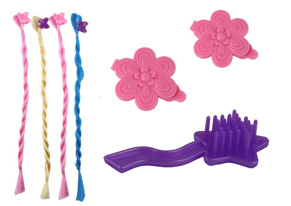 Princess Doll Set: Purple Dress &amp; Braids Extensions