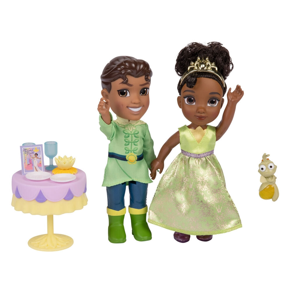 Prinsessan och grodan Tiana och Naveen dockor, 15 cm set