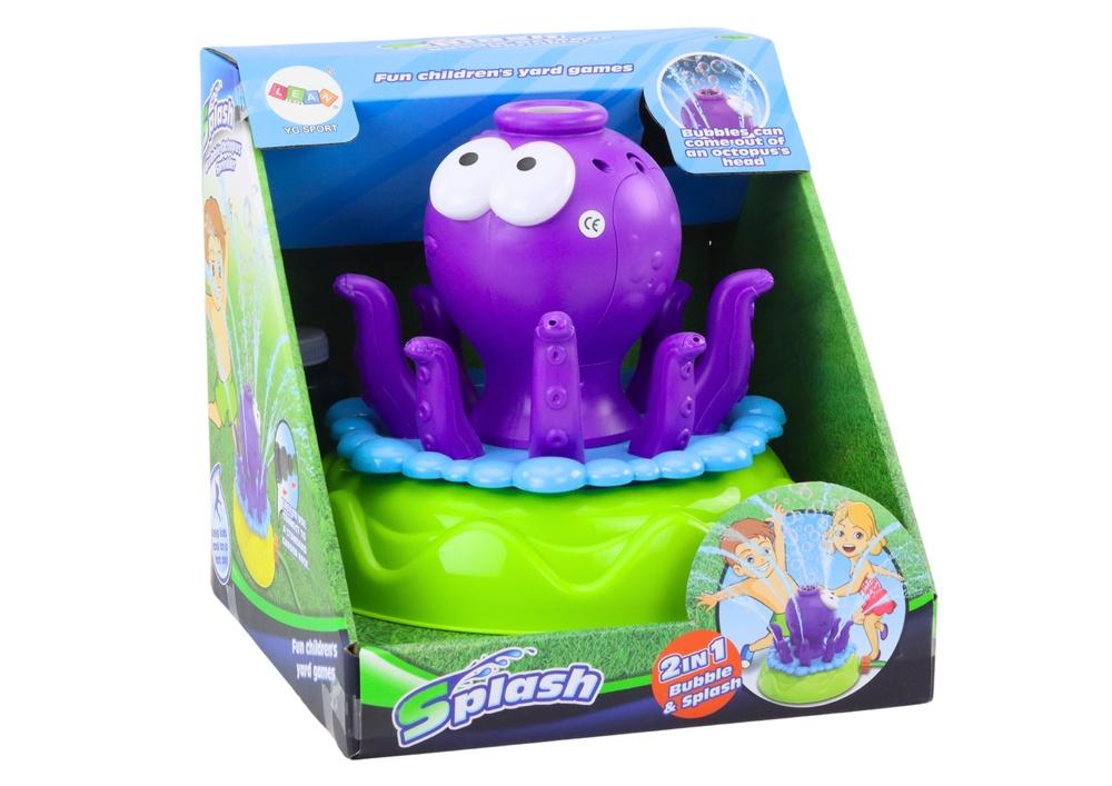 Purple Octopus Sprinkler: Water Fun & Soap Bubbles for Kids