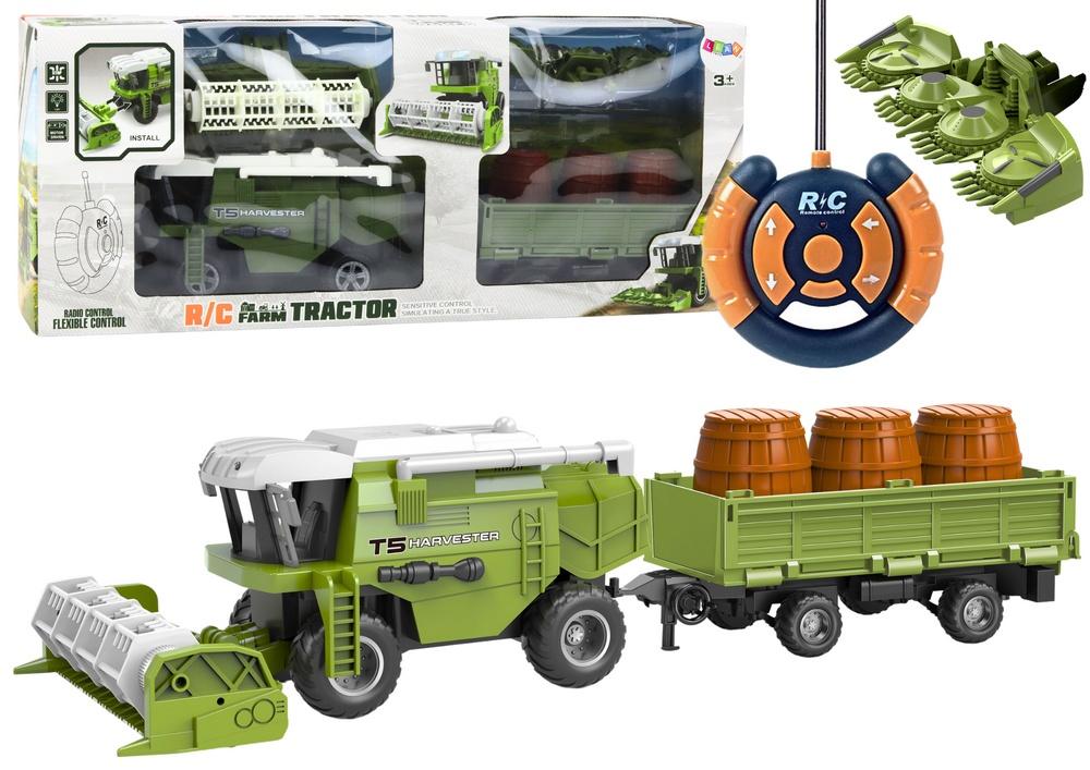 RC Green Combine Harvester: Realistiske lys, tilhenger og mer