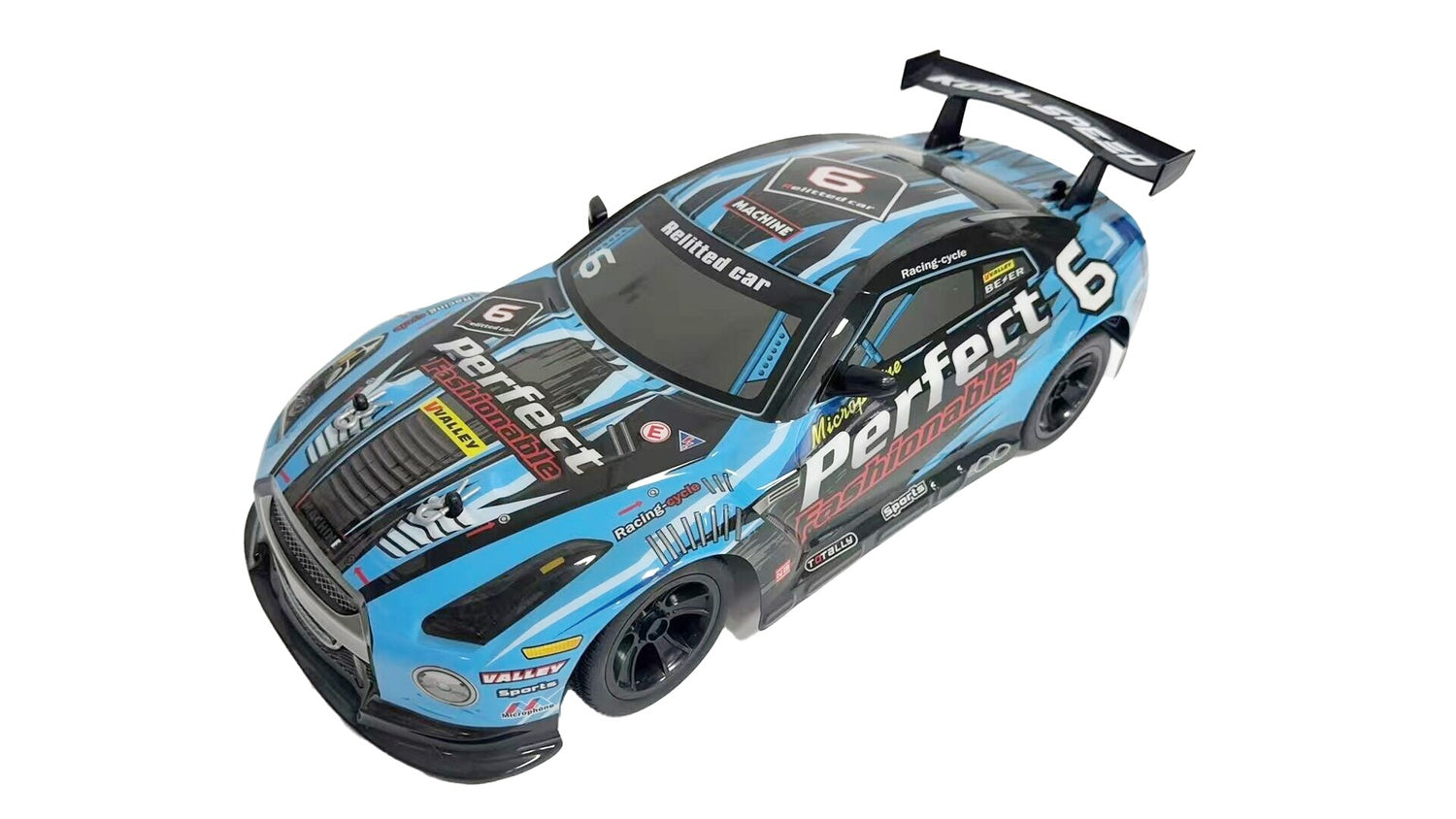 RC gatbil skala 1:10, blå, 8 km/h hastighet