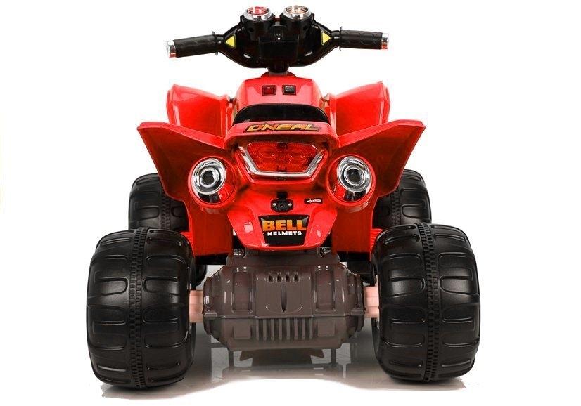 Rød el-quad bike: 12V, 2x45W motorer, fjernbetjening, CE-certifikat.