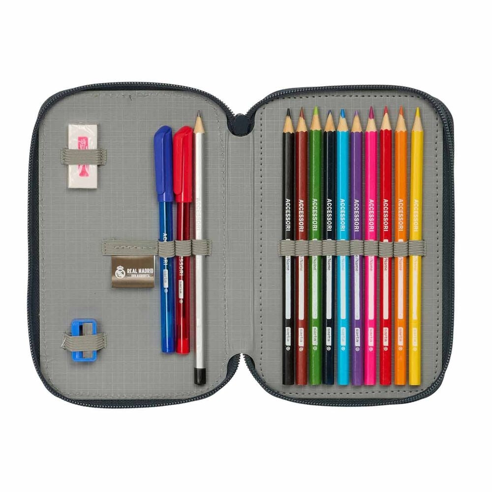 Real Madrid dubbelt pennfodral med 29 delar, 25/26 upplaga