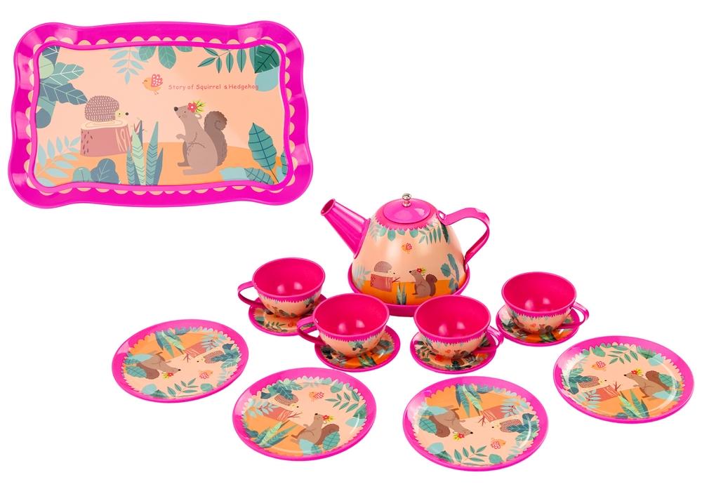 Rosa Forest Animal Coffee Tea Set - 15 st för barn