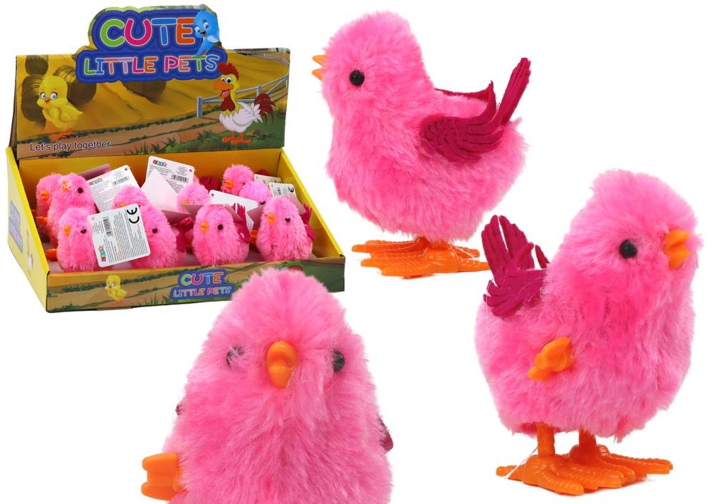 Rosa Wind-Up Jumping Chicken Toy - Morsom og dekorativ nytelse!