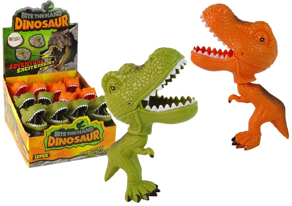 Bevegelig bitende T-Rex figur - velg grønn eller oransje!