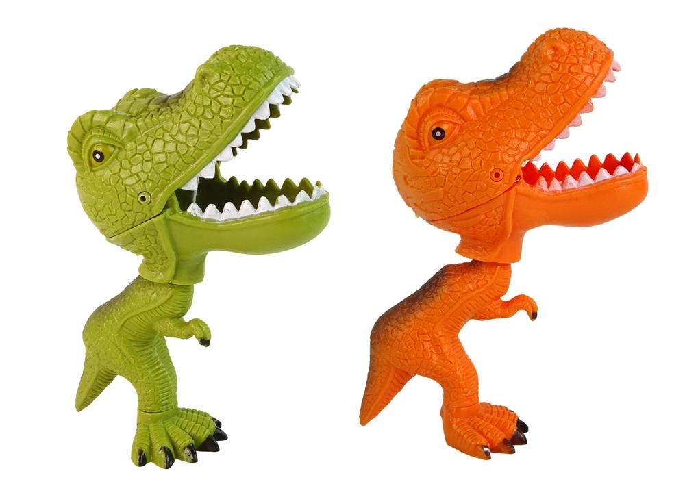 Bevægelig bidende T-Rex figur - vælg grøn eller orange!