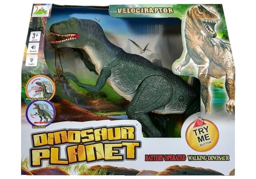 Brølende Velociraptor dinosaurlegetøj med lys og bevægelse