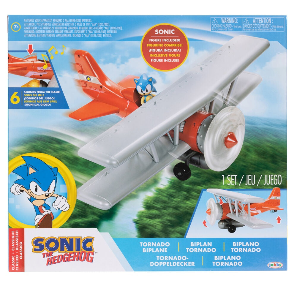 Sonic Tornado Biplane Toy med Spin-funktion och enkel montering