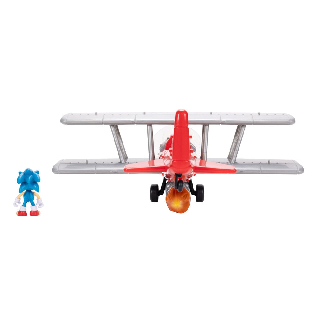 Sonic Tornado Biplane Toy med Spin-funktion och enkel montering