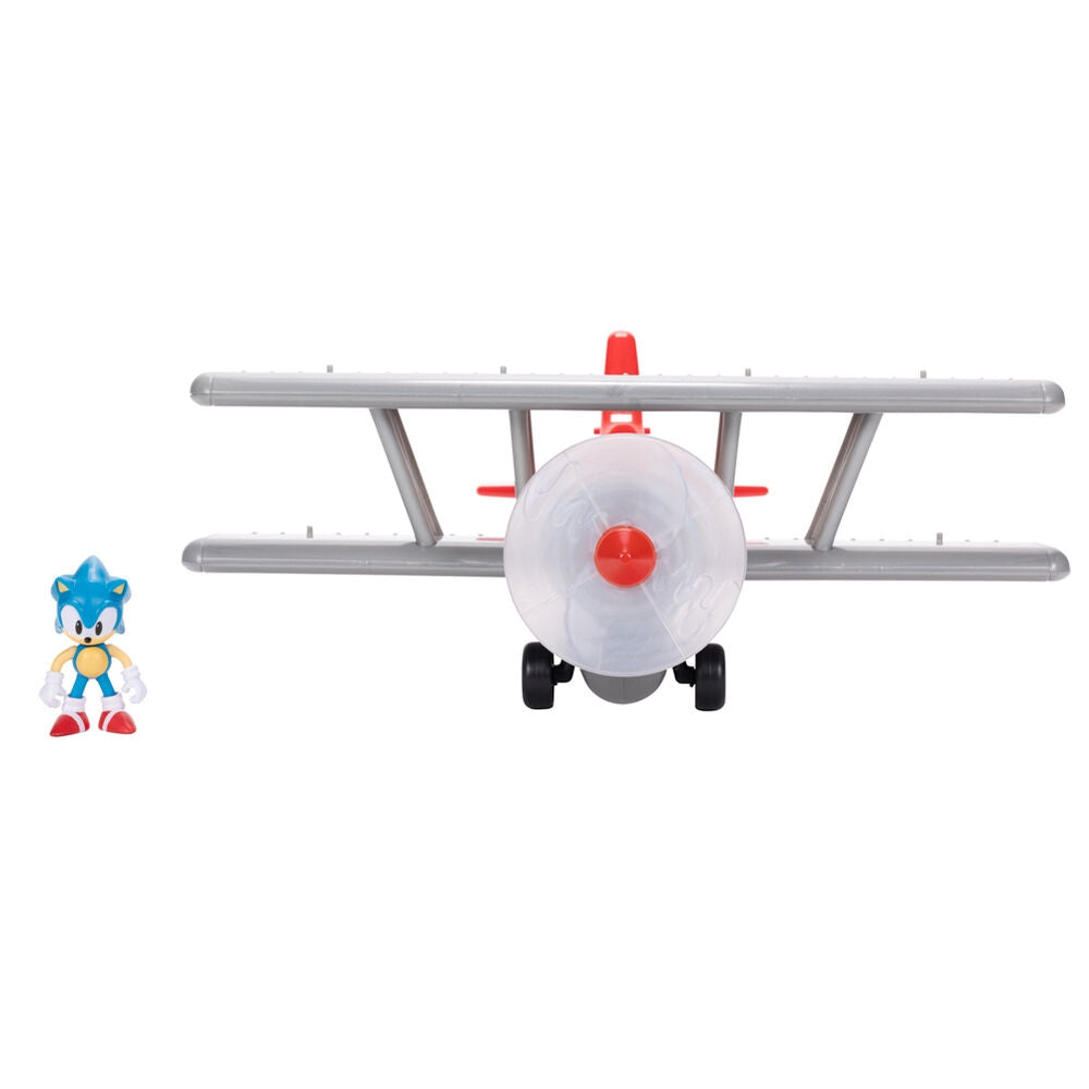 Sonic Tornado Biplane Toy med Spin-funktion och enkel montering