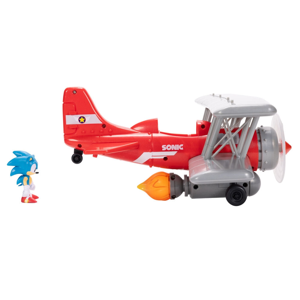 Sonic Tornado Biplane Toy med Spin-funktion och enkel montering