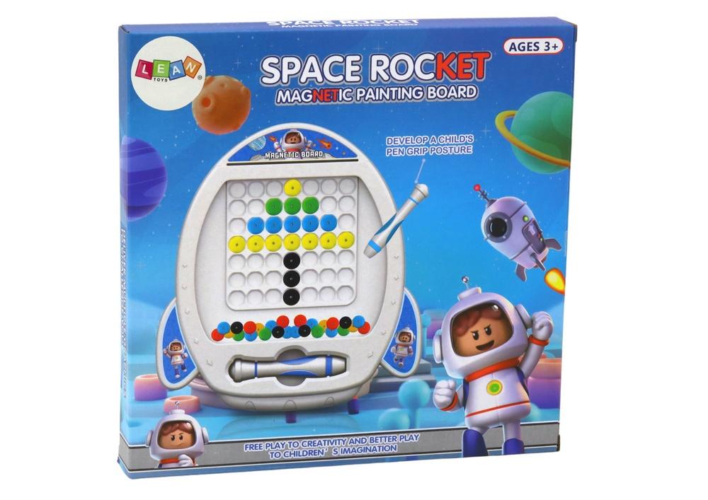 Space Rocket Magnetic Board: 7 mønstre og penn for lek