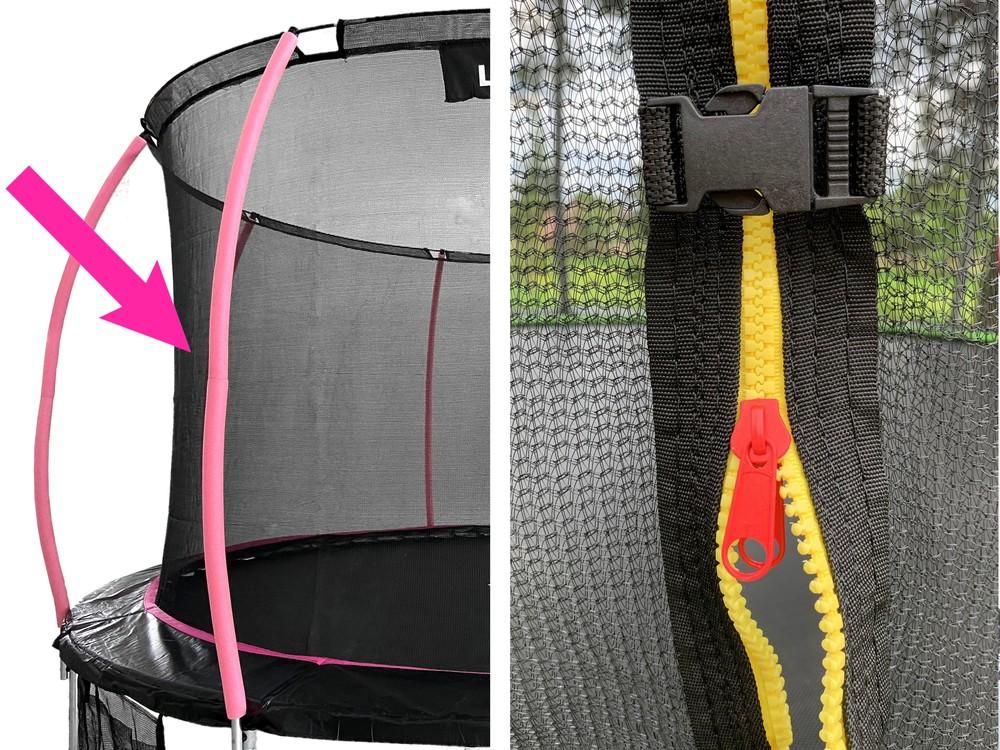 Sport Max 14 fot rosa trampoline innernett - trygt og morsomt!