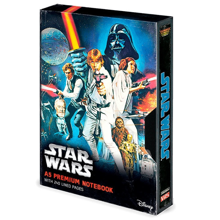 Star Wars VHS A5-anteckningsbok med sidor av högsta kvalitet