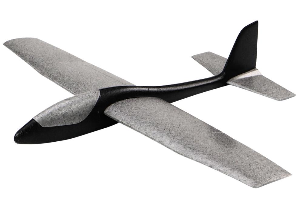 Stor Svart Styrofoam Light Glider Plane 68CM - Utomhuskul