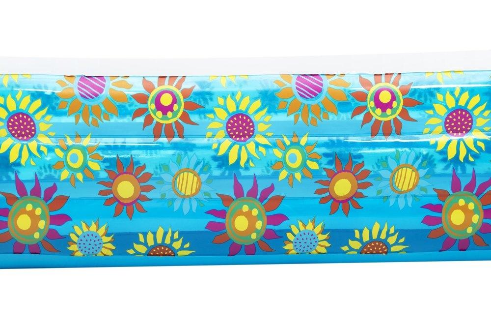 Stor uppblåsbar pool med blommor - 229x152x56 cm, 3 ringar