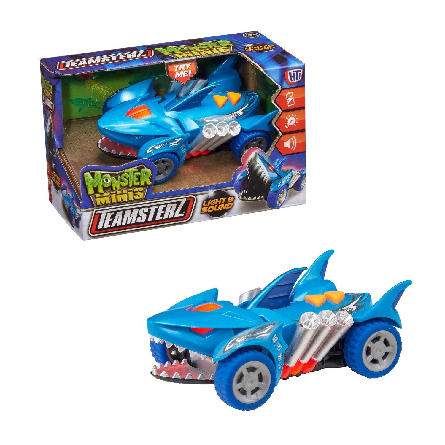 Teamsterz Mighty Machine Shark Car Med Lys Og Lyde, 12,5 Cm