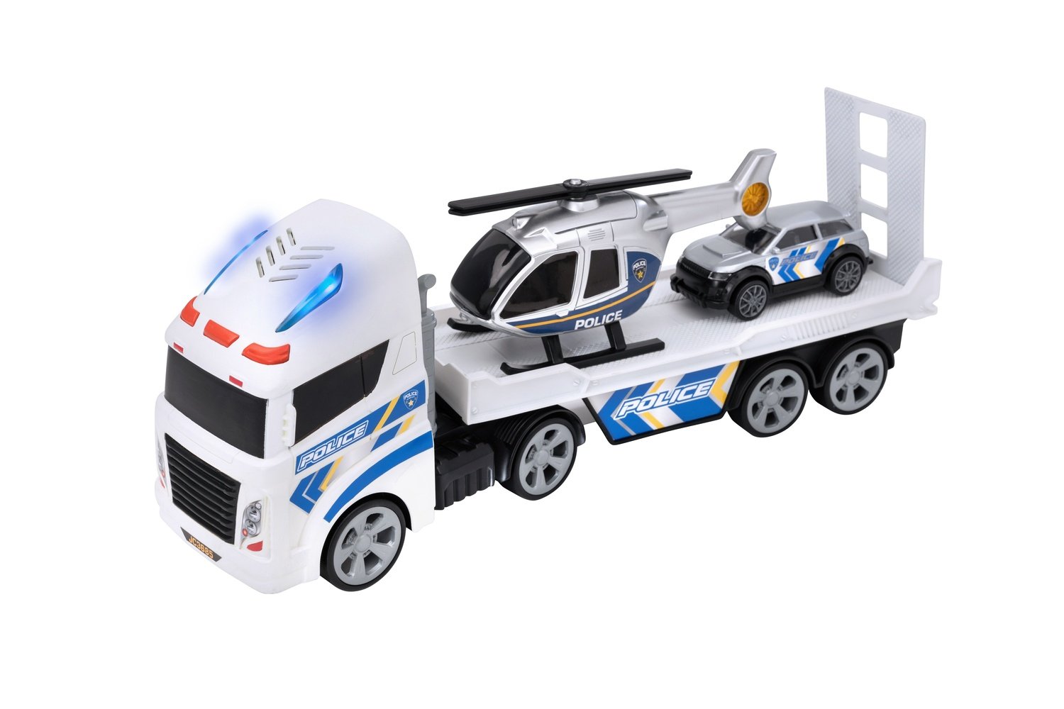 Teamsterz Playset Police Heli Transporter Med Ljus & Ljud, Medium