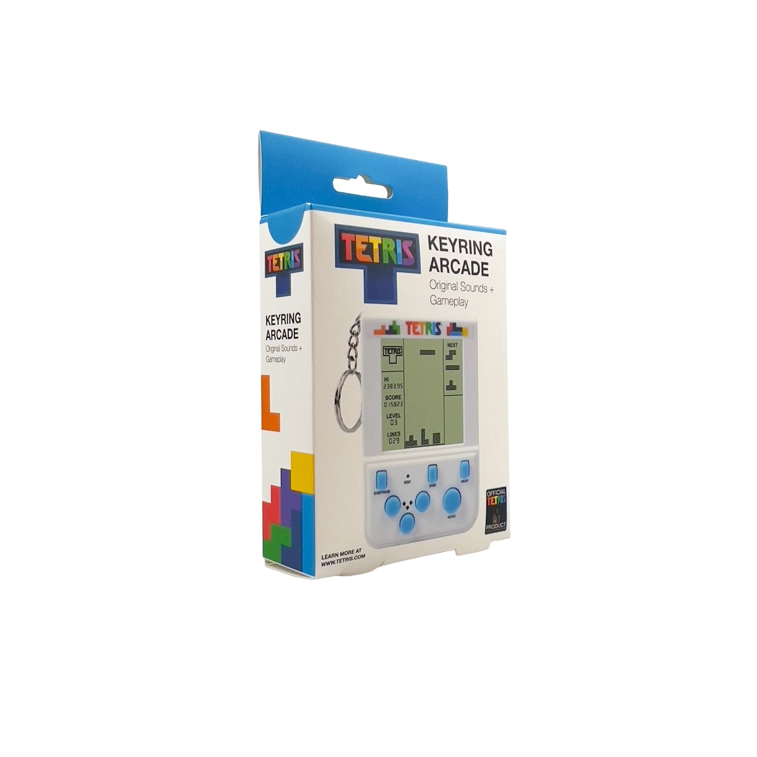Tetris arkadnyckelring med originella nivåer och ljud