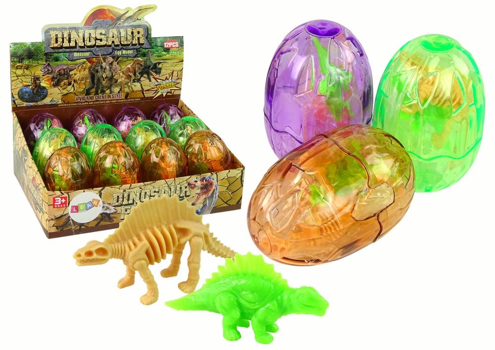 Gjennomsiktig Dino Egg med 2 realistiske figurer