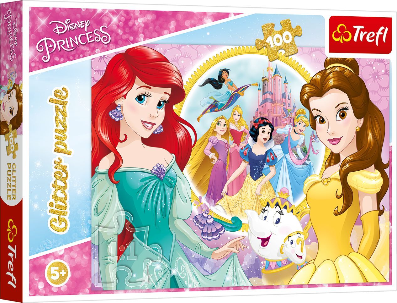 Trefl Disney Princess Glitter Puslespill, 100 stk