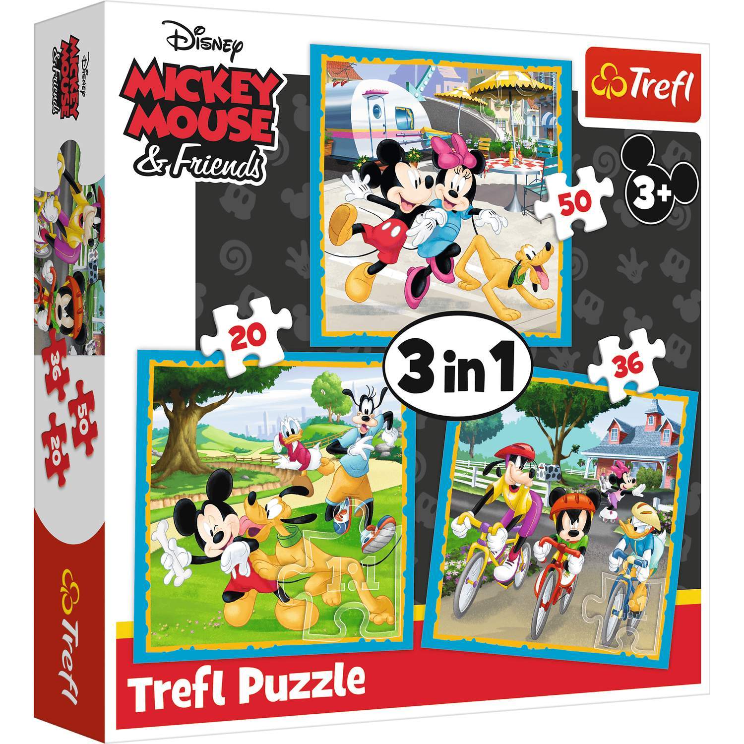 Trefl Disney Puzzle 3 i 1 sett Mikke Mus