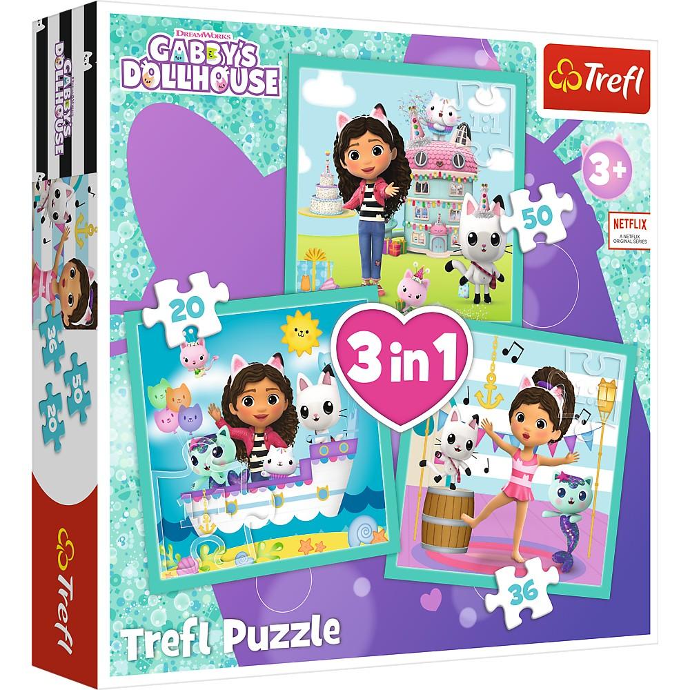 Trefl Gabby´S Dollhouse Pussel Set 3In1