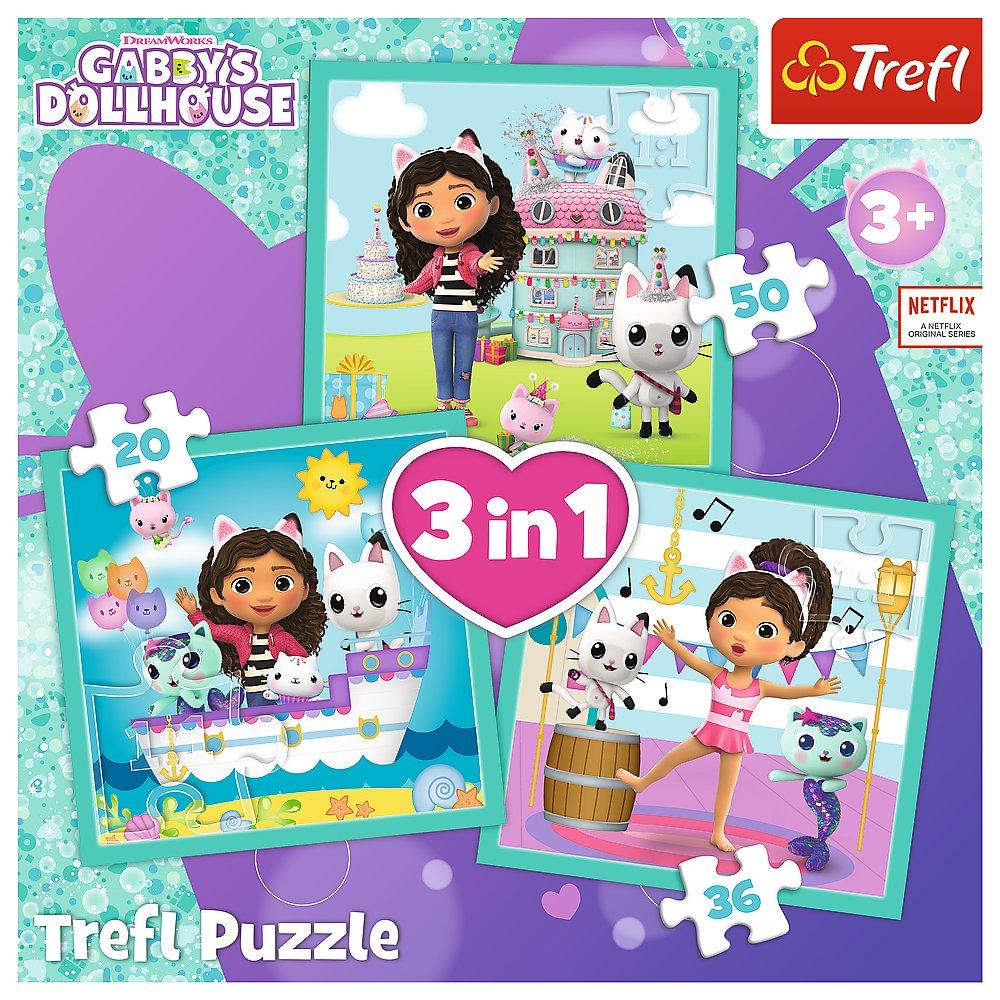 Trefl Gabby´S Dollhouse Pussel Set 3In1