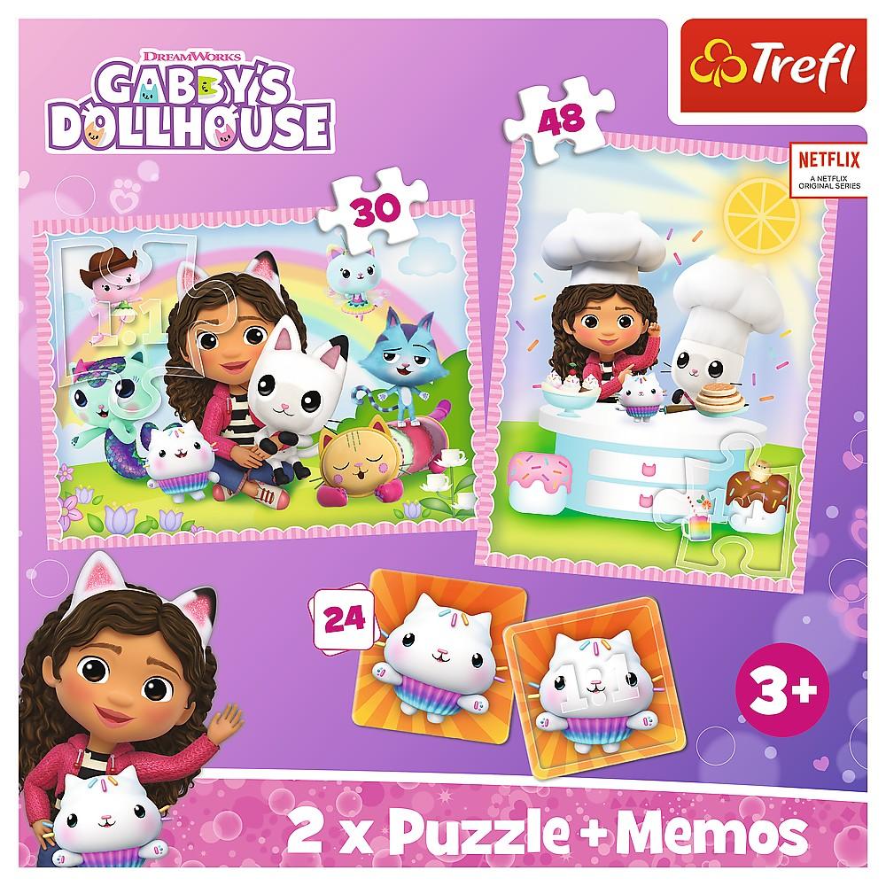 Trefl Gabby´S Dollhouse Pussel Set med Memo-kort