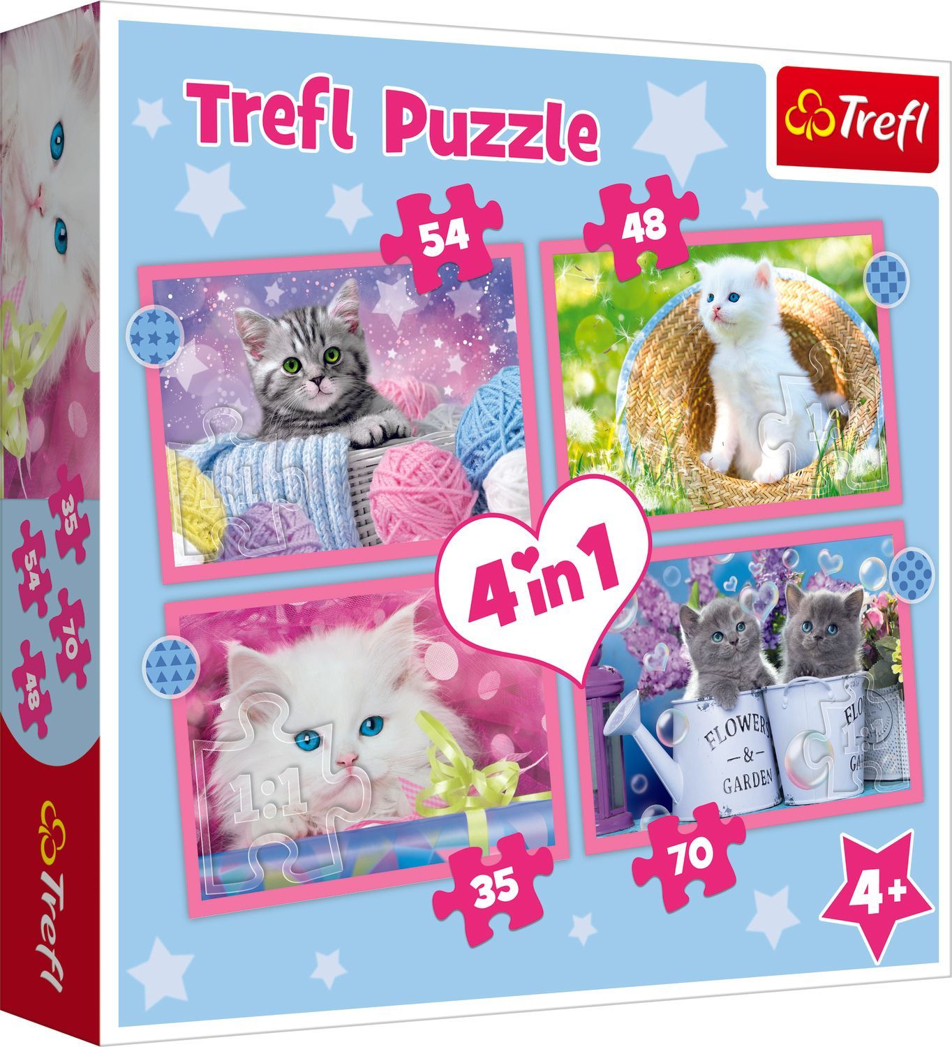 Trefl Puzzle 4 i 1 sett Kattunger