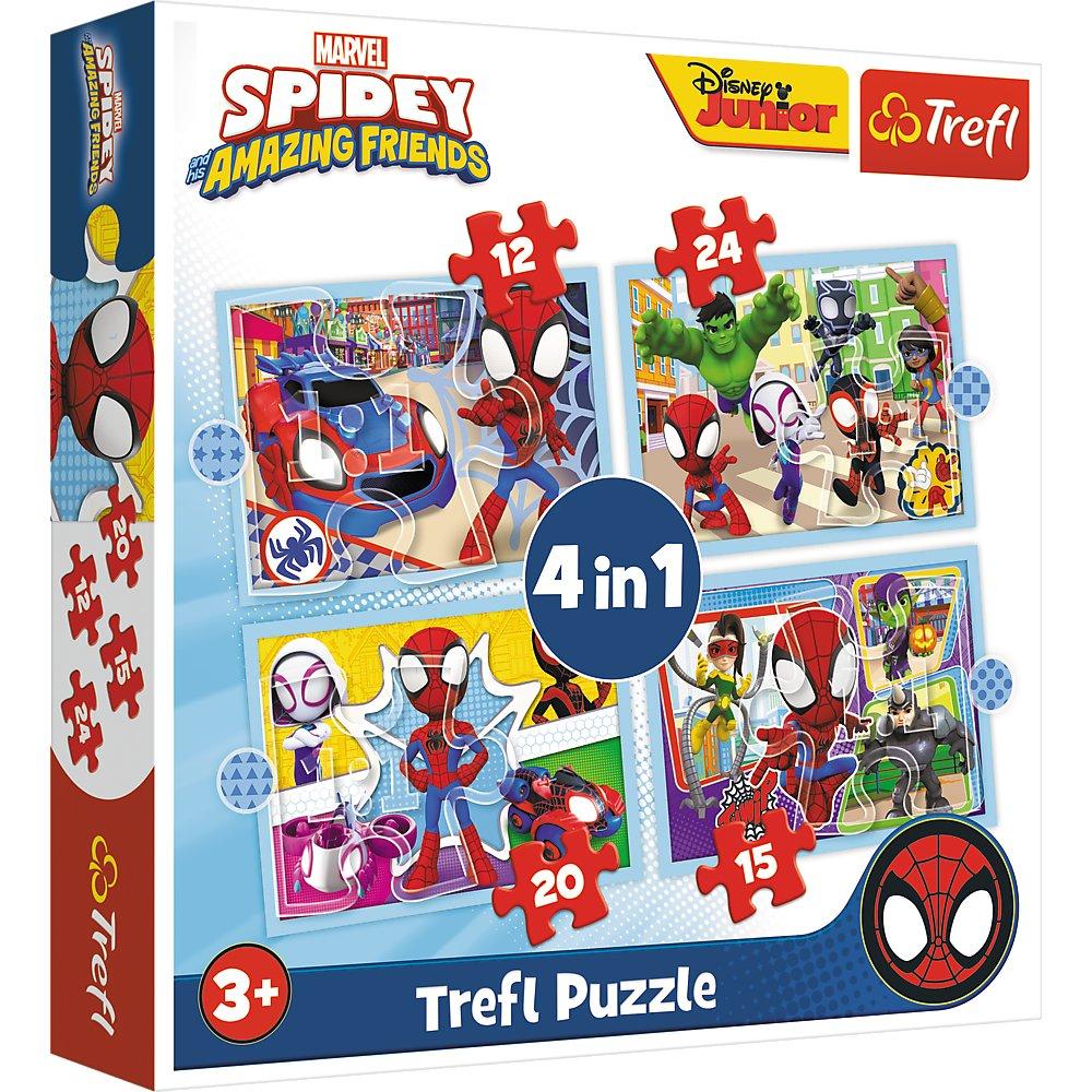 Trefl Spider-Man Puslespillsett 4I1 Spidey