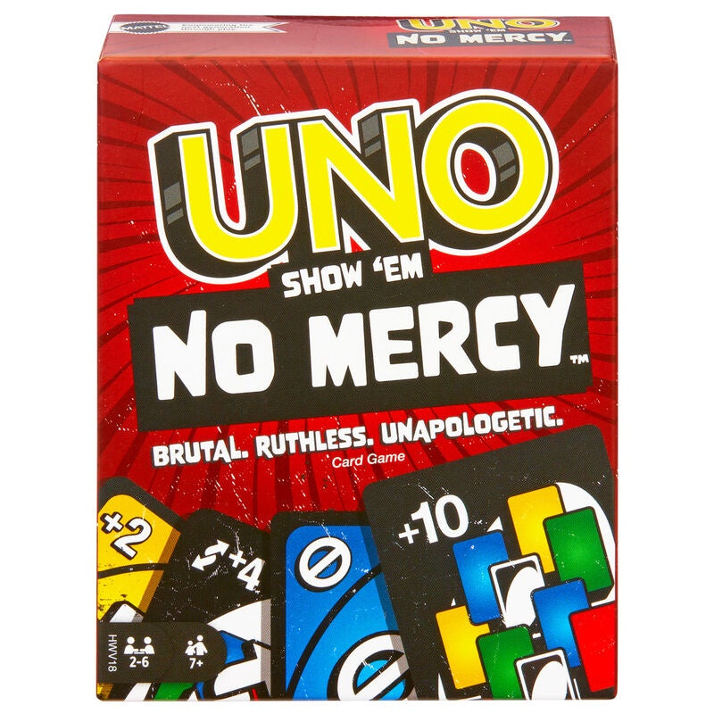 UNO No Mercy Card Game - Klassiskt familjekul för 2-10 spelare