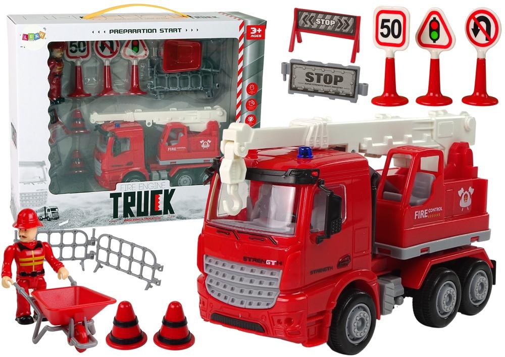 Ultimate Fire Brigade Set: Crane, Road Signs & Firefighter Fun