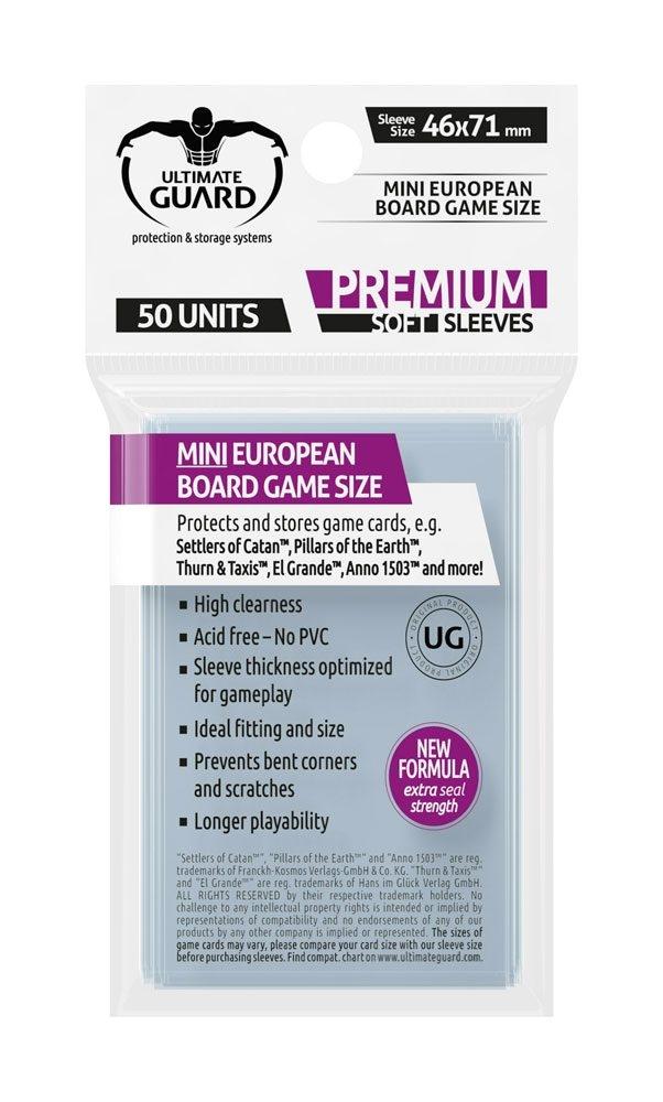 Ultimate Guard Premium Soft Sleeves för brädspelskort Mini European (50)