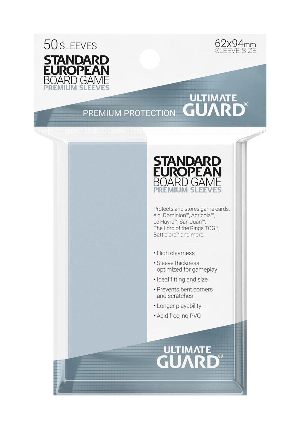 Ultimate Guard Premium Soft Sleeves för brädspelskort Standard European (50)