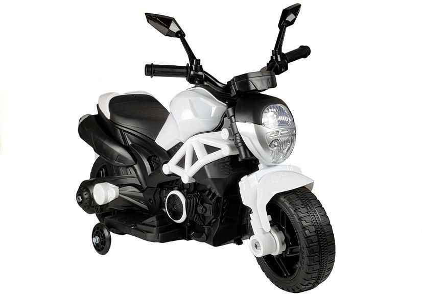 Vit GTM1188 Batterimotorcykel: Realistisk design, LED-ljus